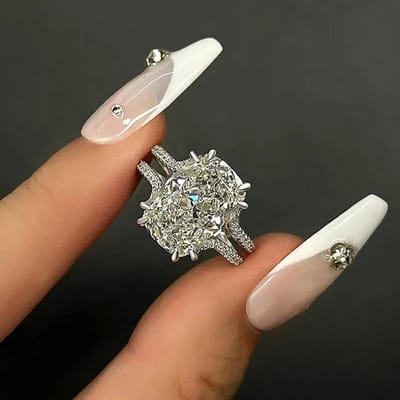 Huitan Grote Kristallen Zirkonia Ringen Nieuw Ontworpen Dames Accessoires Eternity Bruiloft Verlovingsringen Nieuwe Mode Sieraden 10 gray