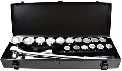 GEKO Dopsleutelset - 6-punts - 19-50 mm - 21-delig - Metalen koffer