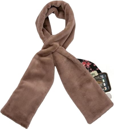 Nekwarmer Sjaal - Dames Sjaal - Buiten Activiteiten - Met Ritsvak - 140x20cm - Zwart