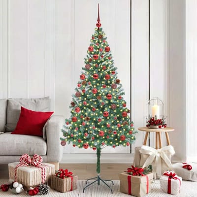 vidaXL - Kunstkerstboom - met - 300 - LED - Groen - 180 - cm - PVC - en - Staal