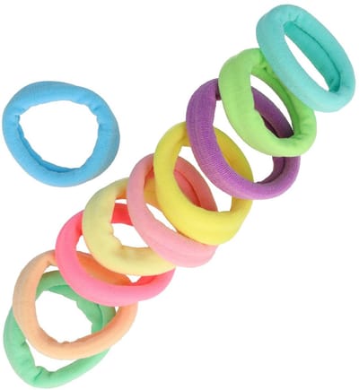 Haarsoires Haarelastieken Basic - Endless - Multicolor Mix - Blauw Geel Paars Roze Groen - Set van 10 - Eenvoudige Haar Elastieken voor Dagelijks Gebruik