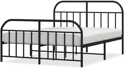 Klassiek bedframe - Metalen bed - Slaapkamer opfrissen - Robuuste constructie - 207 x 156 cm - Zwart