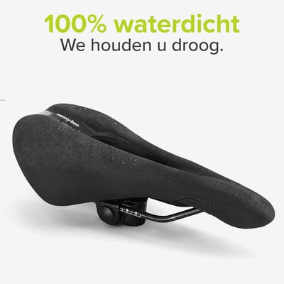 Famanu - Fietszadel met 3-zone ontwerp en traagschuim, comfortabel voor dames en heren – Zwart