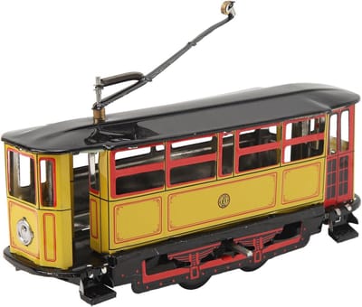 Opwindspeelgoed Trolley - Vintage Wagen - Decoratief Stuk - Authentiek Blik - 18 x 9 x 7 cm - Metaal