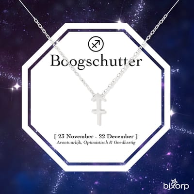 Bixorp Stars Sterrenbeeld Ketting Boogschutter / Sagittarius - Stainless Steel - 45cm Ketting met Zodiac Hanger - Inclusief Cadeau Verpakking