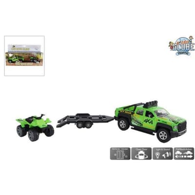 Kids Globe Off-Road Vehicle with Trailer and Quad Light and Sound
