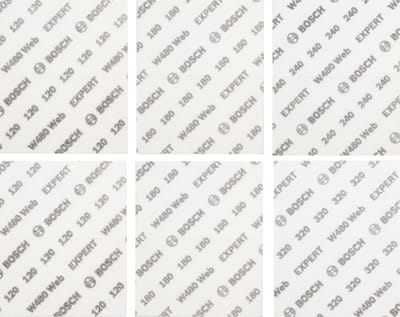 Bosch EXPERT W480 Web - Schuurpapier Set - 6 Stuks - 115x140 mm - Verschillende Gradaties