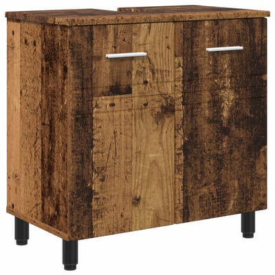 vidaXL - Badkamer - vaniteitsunit - Oud - hout - 60 - x - 35 - x - 60 - cm - Bewerkt - hout