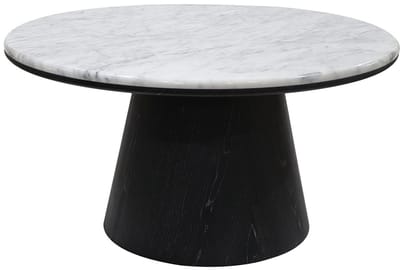 Vente-unique Salontafel van marmer met eiken fineer - Zwart - SADURA