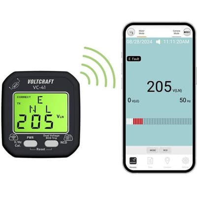 VOLTCRAFT VC-41 Stopcontacttester CAT II 250 V LCD