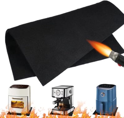 Vuurvaste Onderlegger - Hittewerende Mat - Vloerbescherming - Hittebestendig Tot 1000 °C - 30x30cm - Zwart