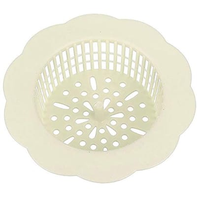 Bloemvormig Afvoerfilter Plastic Spoelbakdeksel Spoelbak Haarzeef voor Keuken Badkamer beige