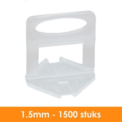 Fixfine - 1,5mm Tegel Levelling Clips – Tegel Dikte 3-13mm – 1500 stuks - Tegel nivelleersysteem - Tegel levelling systeem