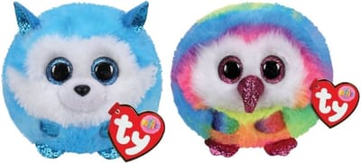 Ty - Knuffel - Teeny Puffies - Prince Husky & Owen Owl