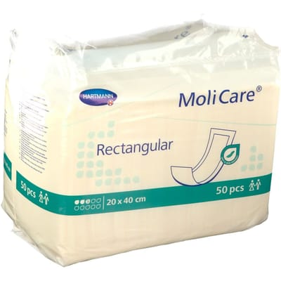 Hartmann Molicare Rectangular - Geplastificeerde - 20 x 40 cm 20 x 40 cm - 1 pak van 50 stuks