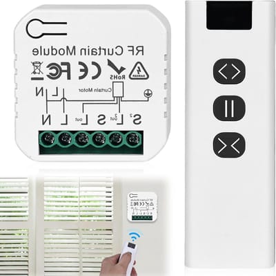 Draadloze Shutter Controle Retrofit Set voor Rolluiken en Zonwering met RF Afstandsbediening, Slimme Blind Switch, 230V Module