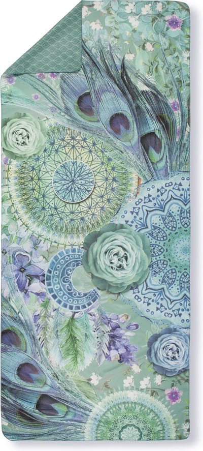 HIP Sporthanddoek "mandala's en veren" - Groen - (50x100 cm) - Microvezel