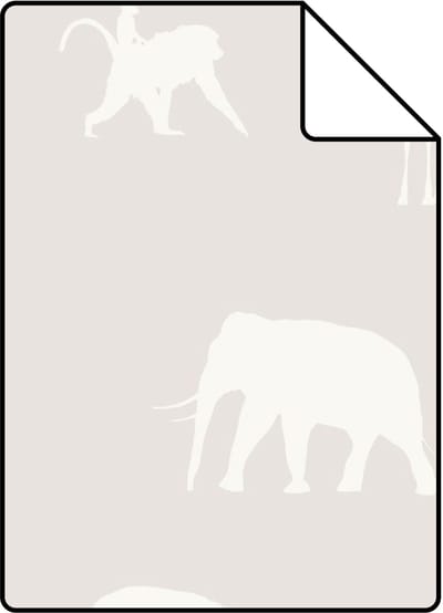 Proefstaal Origin Wallcoverings behang dieren glanzend warm grijs - 26,5 x 21 cm - 347689-S