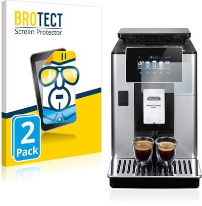 BROTECT - Screenprotector voor DeLonghi PrimaDonna Soul ECAM610.74.MB - Folie Beschermfolie transparant 2 Stuks