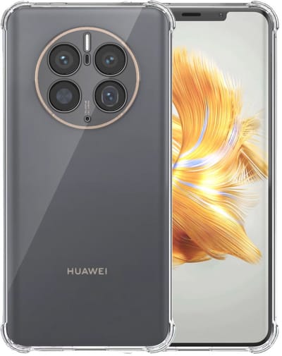 Smartphonica Telefoonhoesje Geschikt voor Huawei Mate 50 Pro Transparant Schokbestendig - Shockproof TPU SIliconen Backcover Case met Stootrand Doorzichtig
