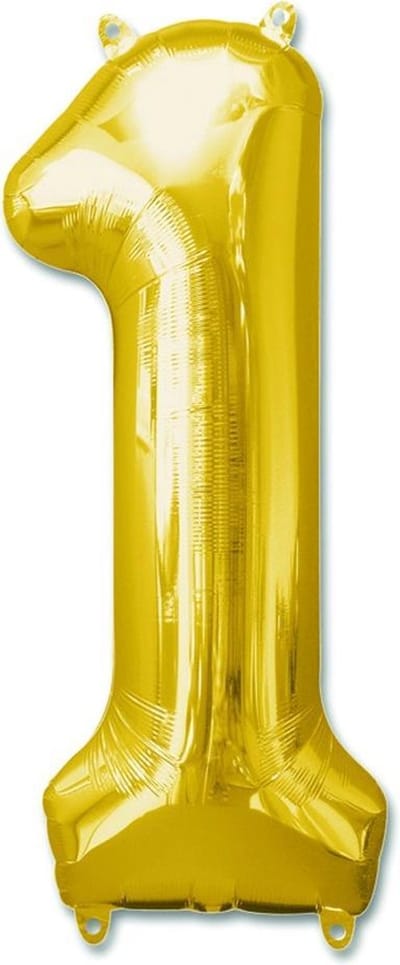 Folieballon Cijfer 1 Goud XL - Daily Style