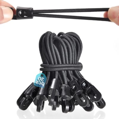 Tension Rubber met Haken, 30 Stuks, 10 cm, Elastische Expander voor Kamperen, Zeilen, Tenten en Outdoor Activiteiten