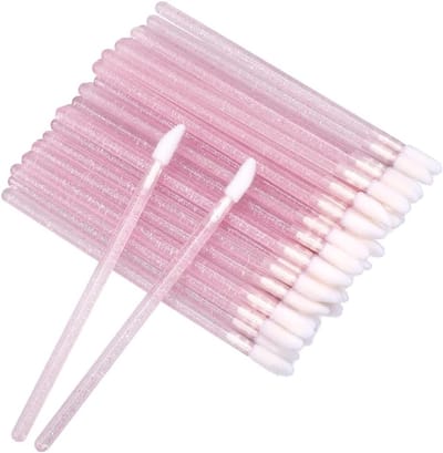 100 Stuks Lipborstels - Roze Lippenstiften - Crystal Lip Applicators voor Lippen, Ogen en Make-up Toepassing
