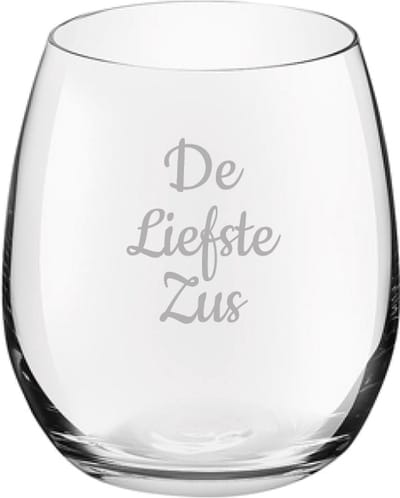 Gegraveerde Drinkglas 39cl De Liefste Zus