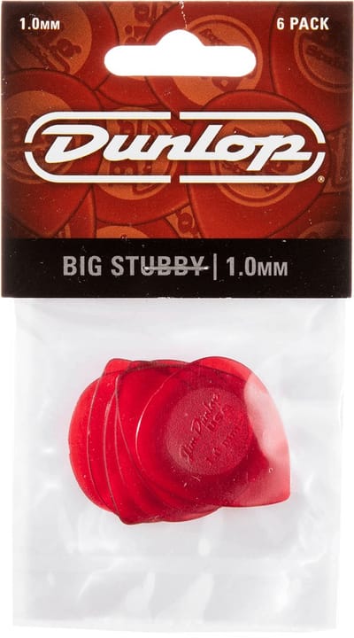 Jim Dunlop Plektrum Big Stubby 1,00 6er-Set Red Transparent