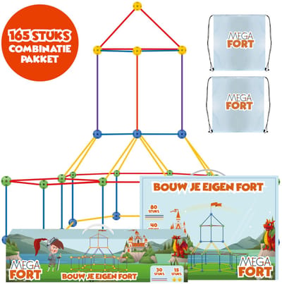 MEGAFORT XXL BUNDEL – Bouw Speelgoed 4 jaar – Fort Bouwen – Educatief Speelgoed – Buitenspeelgoed – Montessori Speelgoed – Kasteel – Kinderspeelgoed