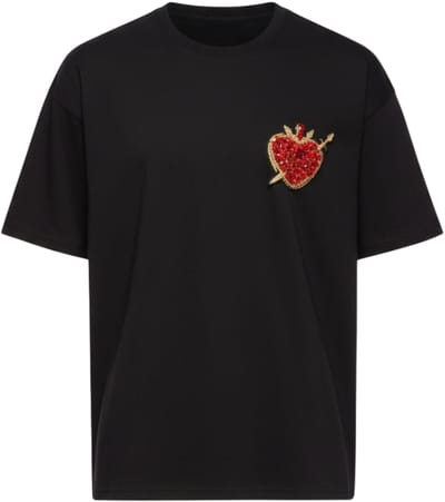 OMBRE T-shirt - Katoen - Korte Mouw - Effen Zwart XXL