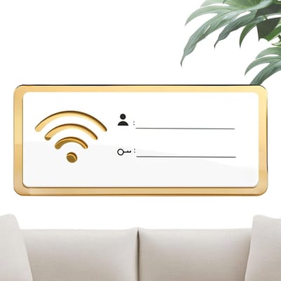 Wifi Bord - Gasten Netwerk - Informatie Delen - Decoratief Acryl - 20 x 7.8 cm - Transparant