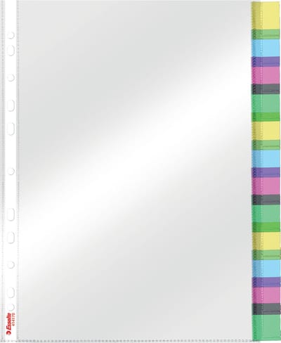Esselte - divider - 12 parts - for A4 Maxi - capacity: 30 sheets - tabbed - clear glass