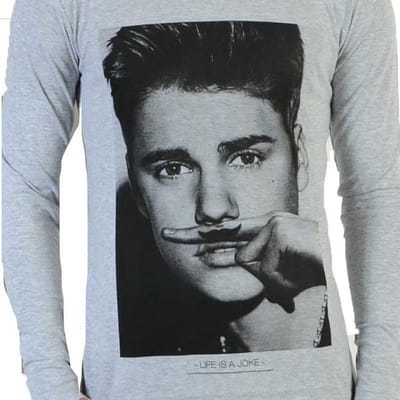 Bieber T-shirt met lange mouwen, unisex