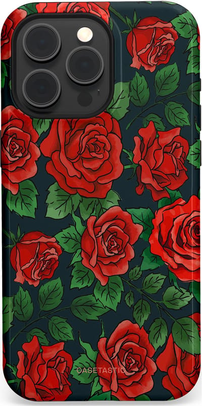 Casetastic Hoesje Geschikt voor Apple iPhone 15 Pro Max Magsafe - Stijlvolle Beschermende Duo-layer Case - Rozen rood