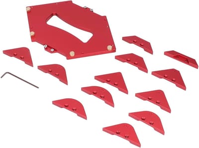 Router Tafel Hoek Jig Aluminium Legering Radius Sjablonen Kit voor Houtbewerking T10 - T40 R5 - R40 met Precisie en Duurzaamheid