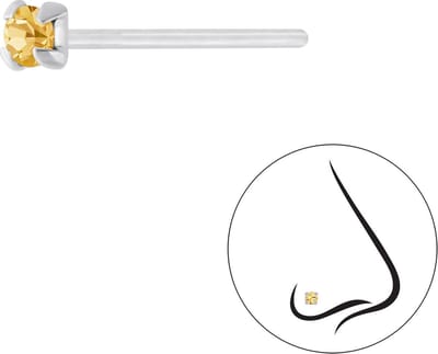 Joy|S - Zilveren petit neuspiercing kristal rond 2.5 mm peach 2 stuks