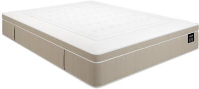 Vente-unique Set 180 x 200 cm witte opbergbox + hybride matras met 7-zone pocketvering en memory foam gel dikte 28 cm - CIREVA van YSMÉE