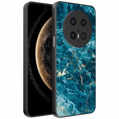 Geschikt voor Huawei Mate 70 Telefoonhoesje met marmer opdruk - TPU backcover case blue marble design - Blauw - Smartphonica geschikt voor Huawei Mate 70