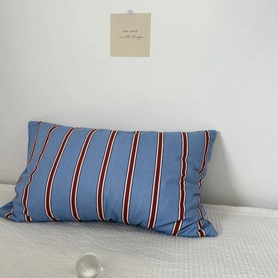 Blauw Rood Wit Klassiek Gestreept Kussensloop Kussenhoes Perzik Huid Rechthoekige Slaapkussenhoes Moderne Slaapkamer Beddengoed Decor 1 Stuks 30x50cm