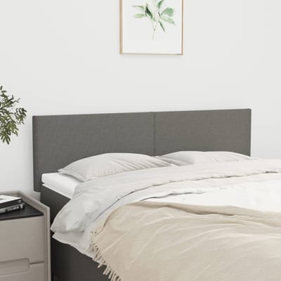vidaXL - Hoofdborden - 2 - st - 72x5x78/88 - cm - stof - donkergrijs