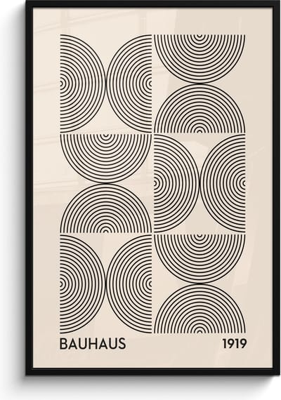 Poster in lijst - Fotolijst 80x120 cm - Posters - Bauhaus - Vintage - Modern - Zwart - Art - Posterlijst zwart - Decoratie - Wanddecoratie woonkamer - Muurdecoratie slaapkamer