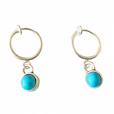 Klem Oorbellen -Turquoise -zilverkleur-geen gaatje-Charme Bijoux