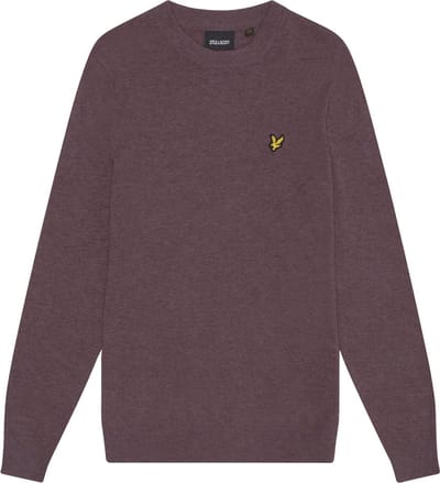 Lyle & Scott Lambswool Blend Crew Neck Jumper Truien & Vesten Heren - Sweater - Hoodie - Vest- Paars - Maat S