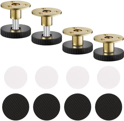 Dailygoods- Meubelpoten Verstelbaar - 4 Stuks - Krasbestendig - Dempingspads - Hoogte 25-39mm - Tot 200 kg Draagvermogen - Stelvoeten