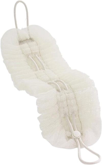 Douche Poef - Bad Spons - Huid Reinigen - Dubbele Functionaliteit - 14x49cm Uitgevouwen - Blauw