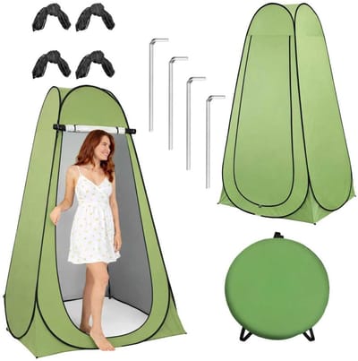MOZY® - Pop-Up Douchetent - Groen - 190 cm - met Draagtas - met Haringen - Lichtgewicht - Campingdouche - Omkleedcabine