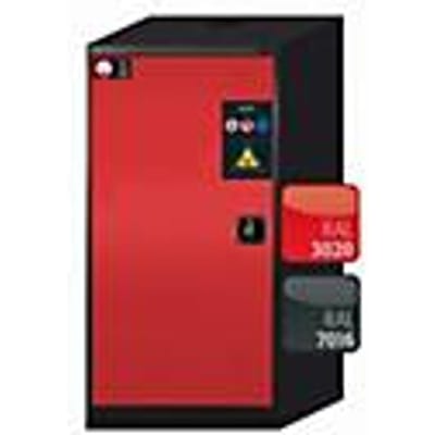 asecos CS-CLASSIC chemische opslagkast, scharnierende deur, links scharnierend, voorzijde in verkeersrood, B 545 x D 520 x H 1105 mm