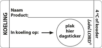 LabelLord | HACCP Stickers | Koeling Label 4˚C | Aqualabel | 250 etiketten op rol