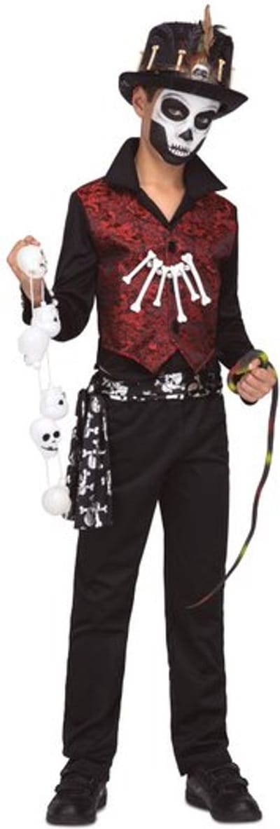 VIVING COSTUMES / JUINSA - Voodoo tovenaar kostuum voor jongens - 10-12 jaar